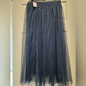 Navy and Gold Star Skirt
